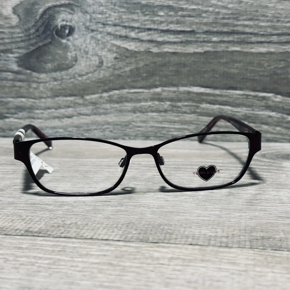 Truth & Love 08 80 Eyeglass Frames Womens 52-15-135 Purple Rectangular Optical